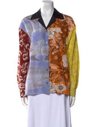 Meryll Rogge Printed Long Sleeve Button-Up Top