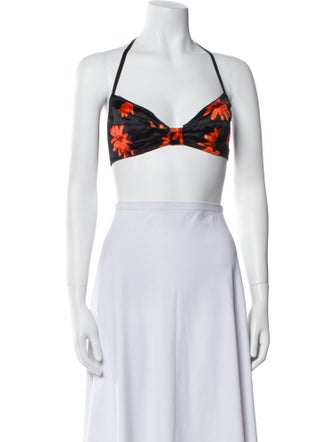 Meryll Rogge Printed Halterneck Crop Top