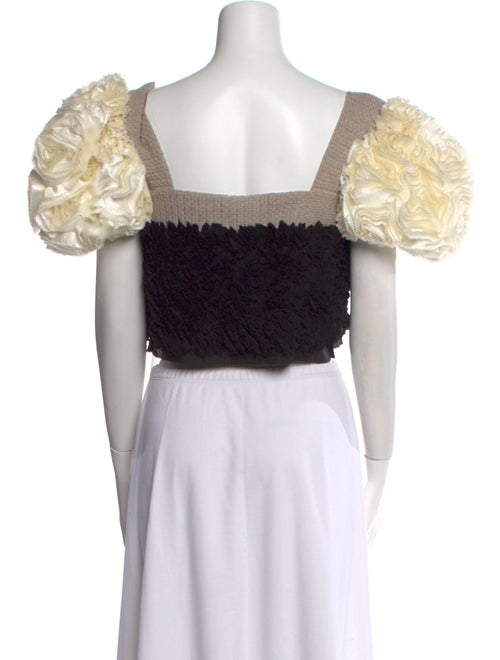 Meryll Rogge Colorblock Pattern Square Neckline Crop Top