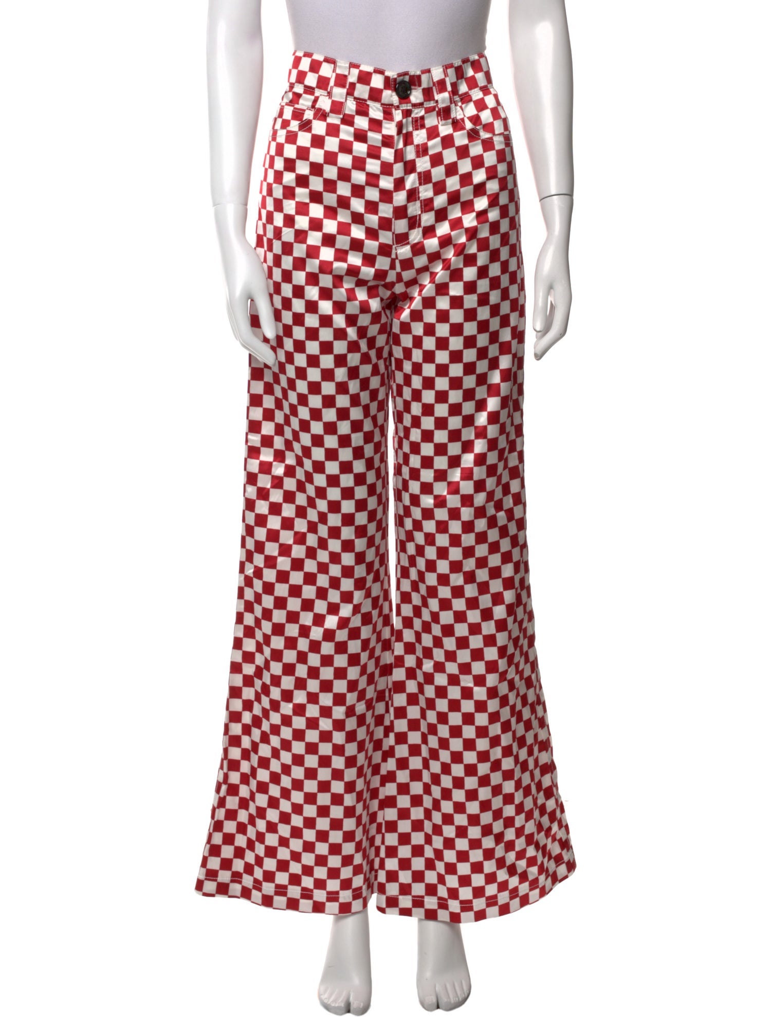 Meryll Rogge Plaid Print Wide Leg Pants