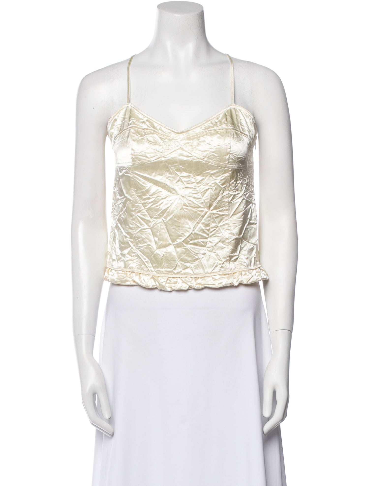 Meryll Rogge Square Neckline Sleeveless Crop Top