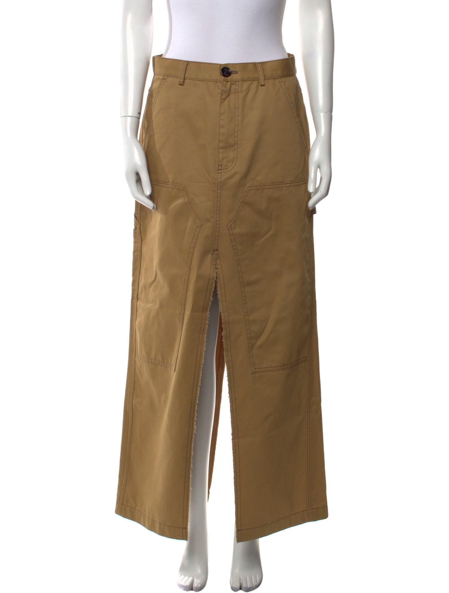 Meryll Rogge Raw-Edge Trim Long Skirt