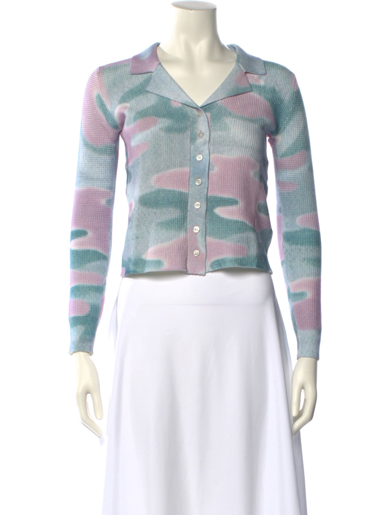 Meryll Rogge Tie-Dye Print V-Neck Crop Top