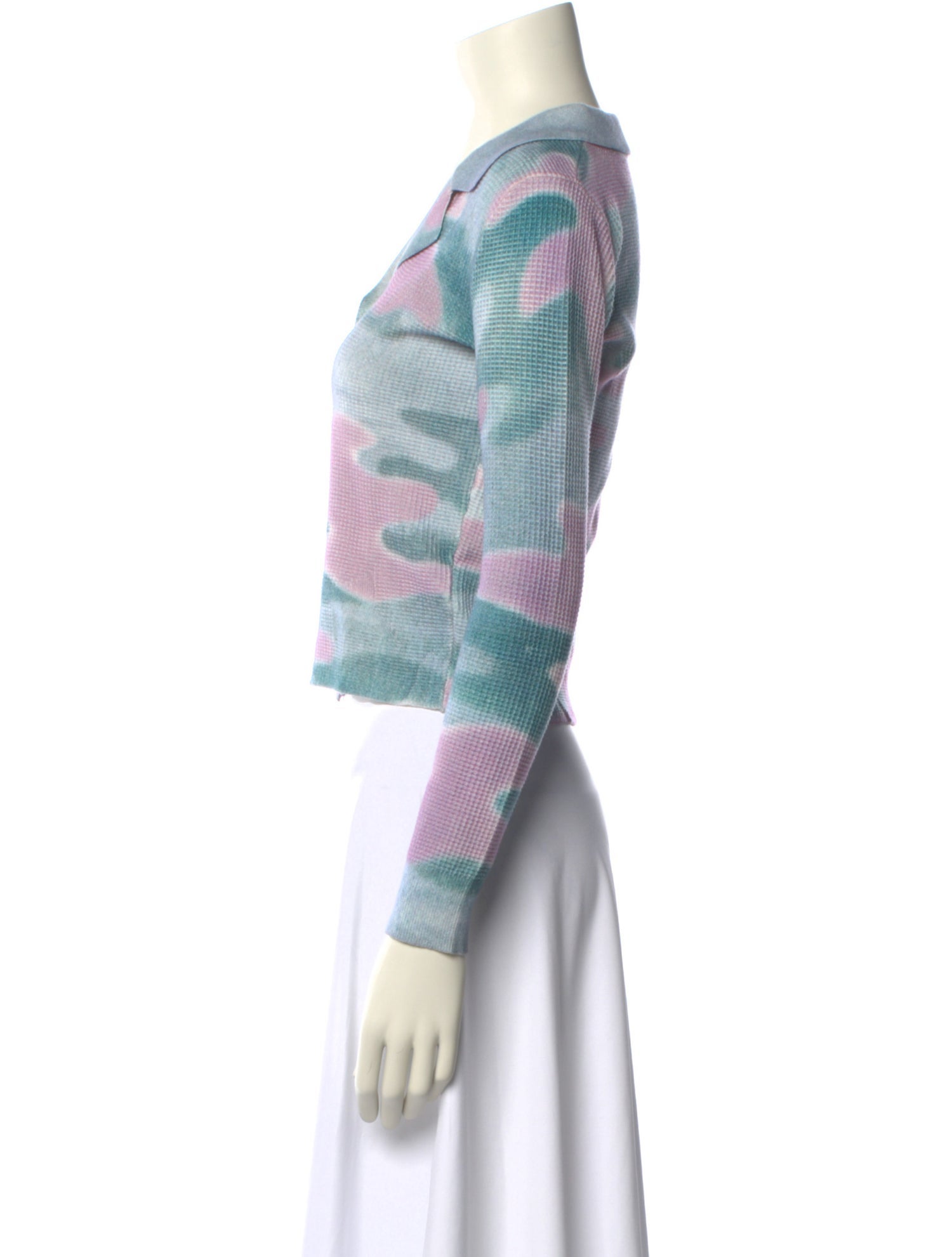 Meryll Rogge Tie-Dye Print V-Neck Crop Top