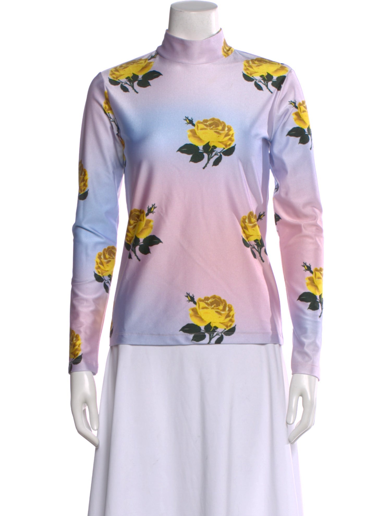Meryll Rogge Floral Print Mock Neck Top