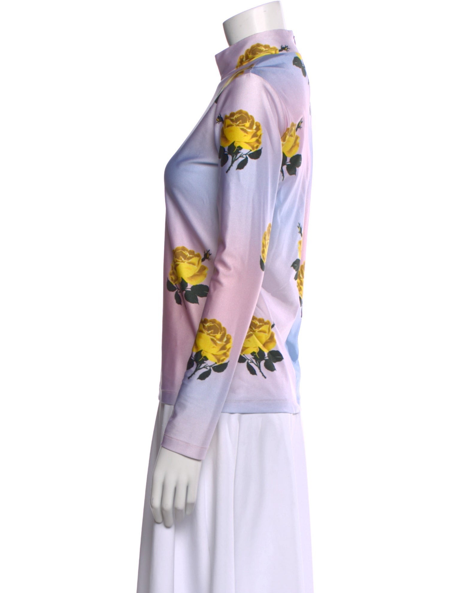 Meryll Rogge Floral Print Mock Neck Top