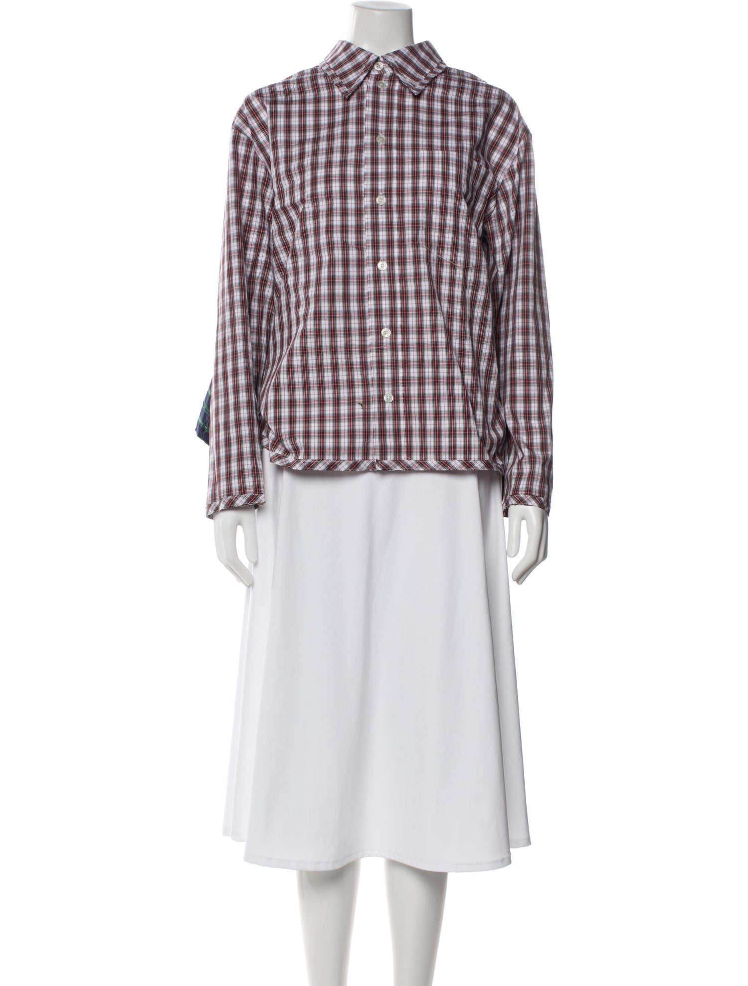 Meryll Rogge Plaid Print Long Sleeve Top