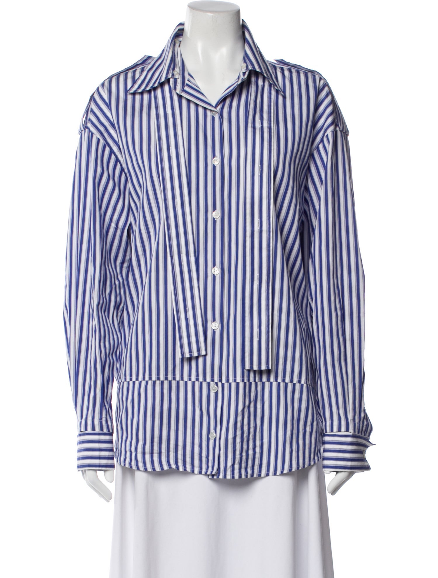 Meryll Rogge Striped Long Sleeve Button-Up Top