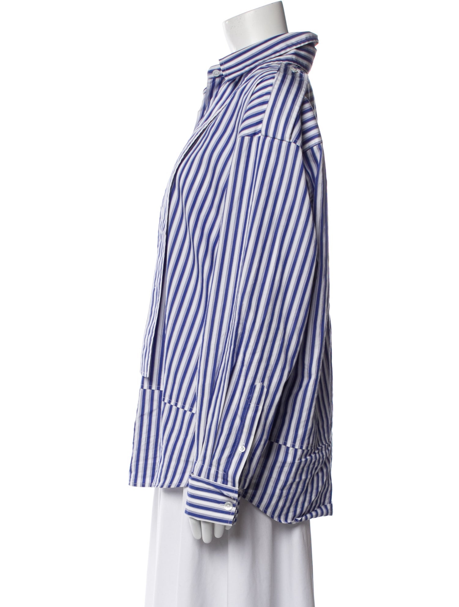 Meryll Rogge Striped Long Sleeve Button-Up Top