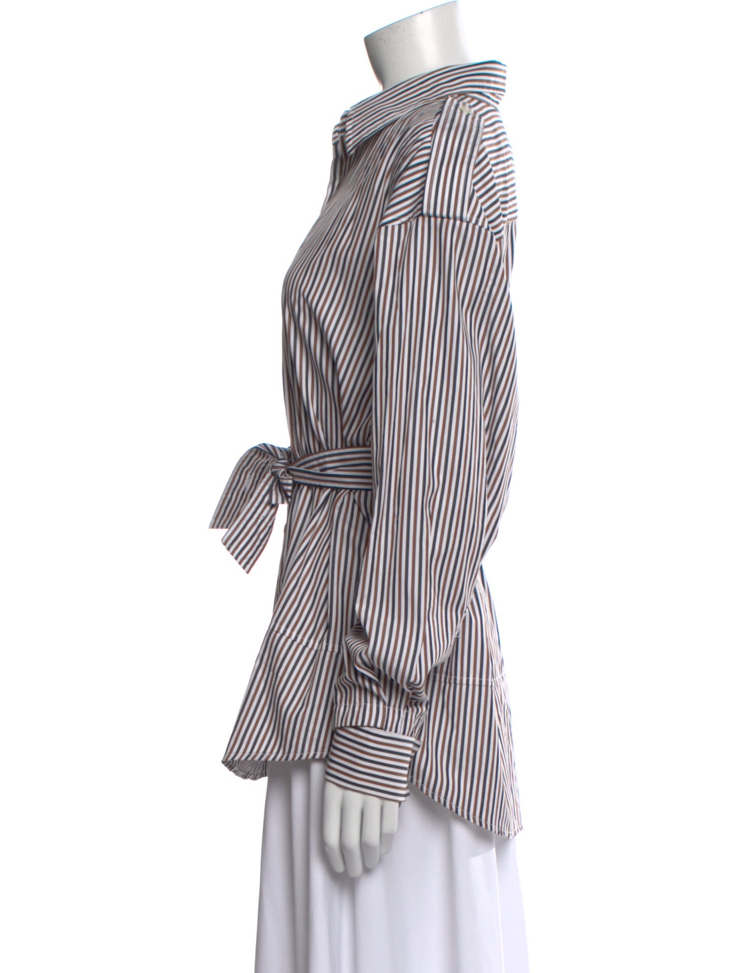 Meryll Rogge Striped Long Sleeve Button-Up Top