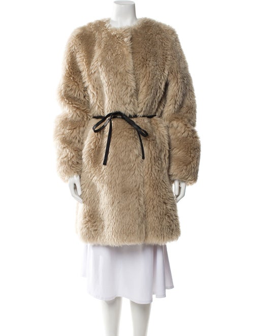 Meteo x Yves Salomon Lambswool Faux Fur Coat