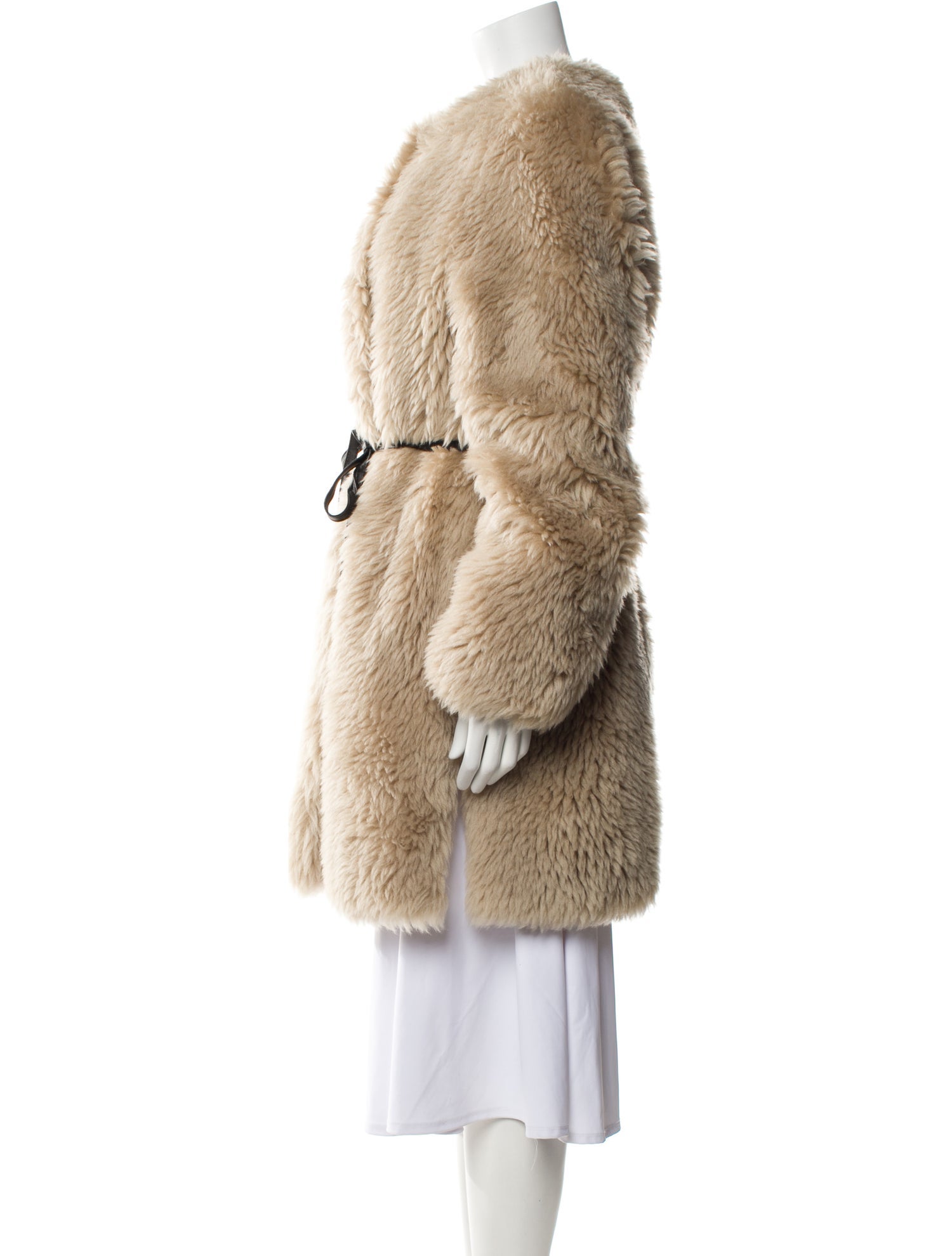 Meteo x Yves Salomon Lambswool Faux Fur Coat