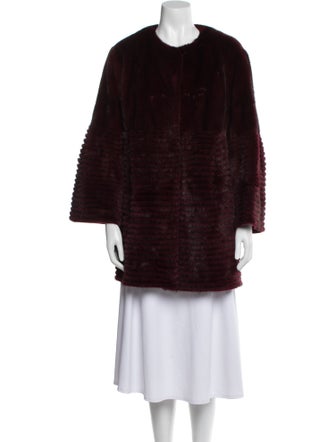 Maximilian Fur Mink Striped Fur Coat