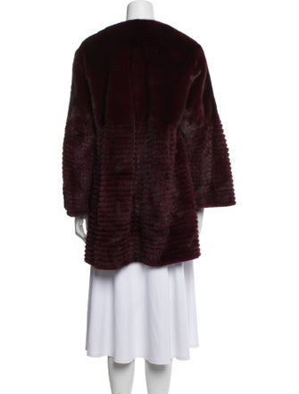 Maximilian Fur Mink Striped Fur Coat