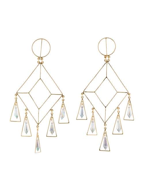 Mercedes Salazar Crystal Drop Earrings Gold