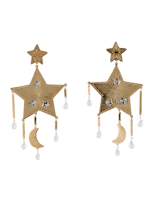 Mercedes Salazar Star Chandelier Earrings Gold