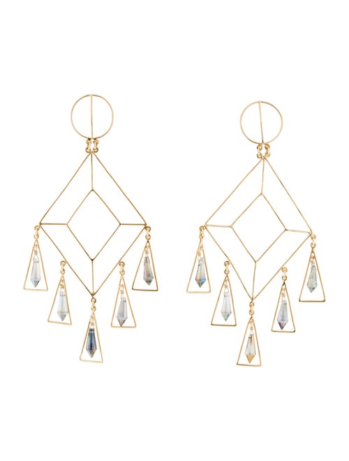 Mercedes Salazar Crystal Drop Earrings Gold