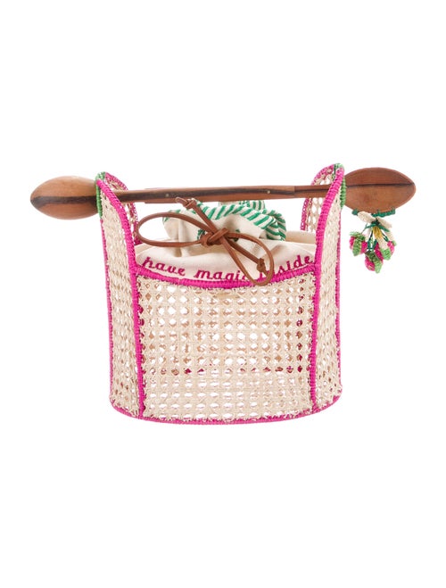 Mercedes Salazar Raffia Mini Bag Brown