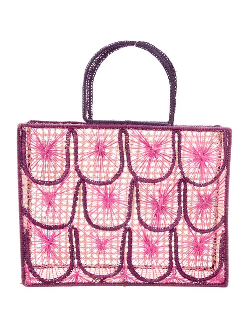 Mercedes Salazar Structured Woven Raffia Tote Purp
