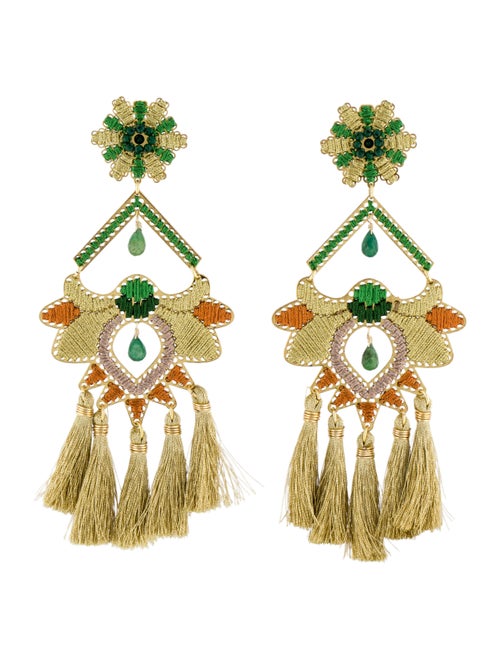 Mercedes Salazar Tassel Clip-On Chandelier Earring