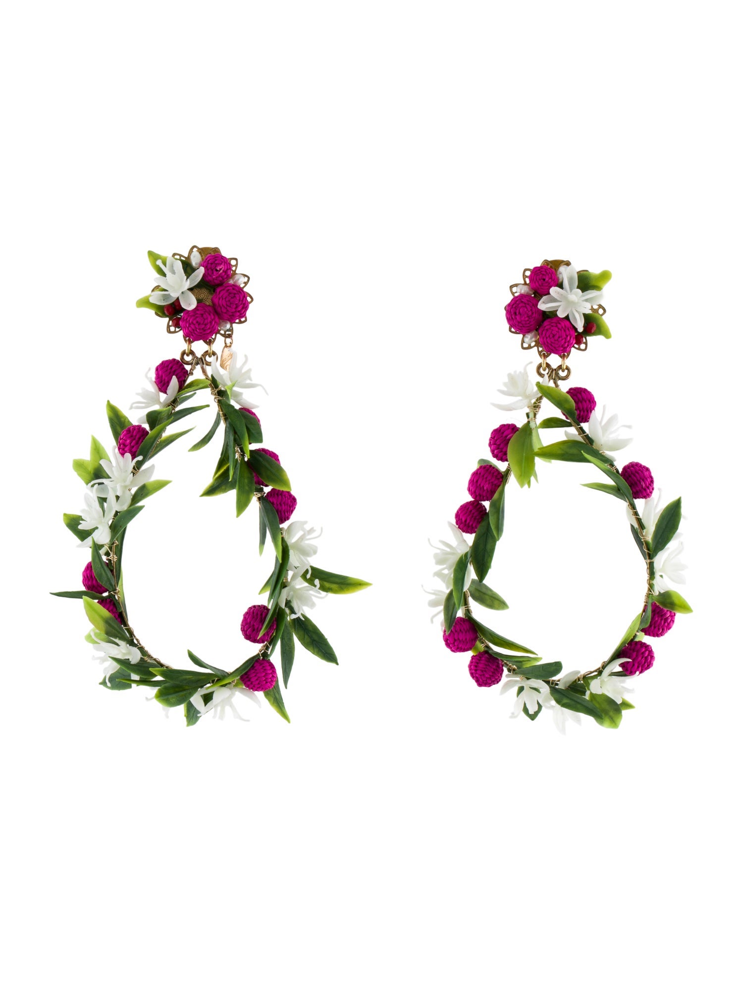 Mercedes Salazar Pearl, Bead & Woven 'Fiesta' Drop Clip-On Earrings