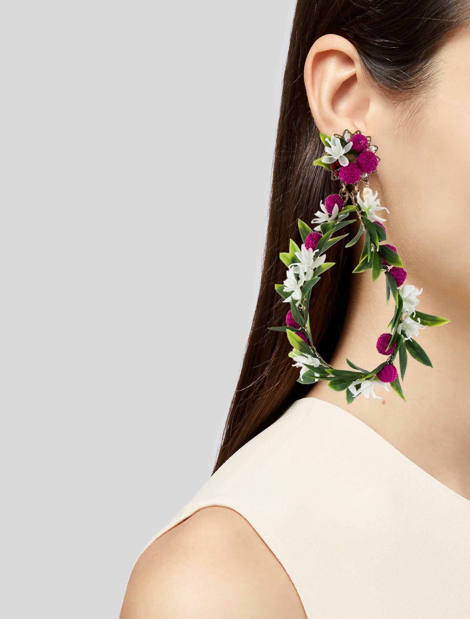 Mercedes Salazar Pearl, Bead & Woven 'Fiesta' Drop Clip-On Earrings