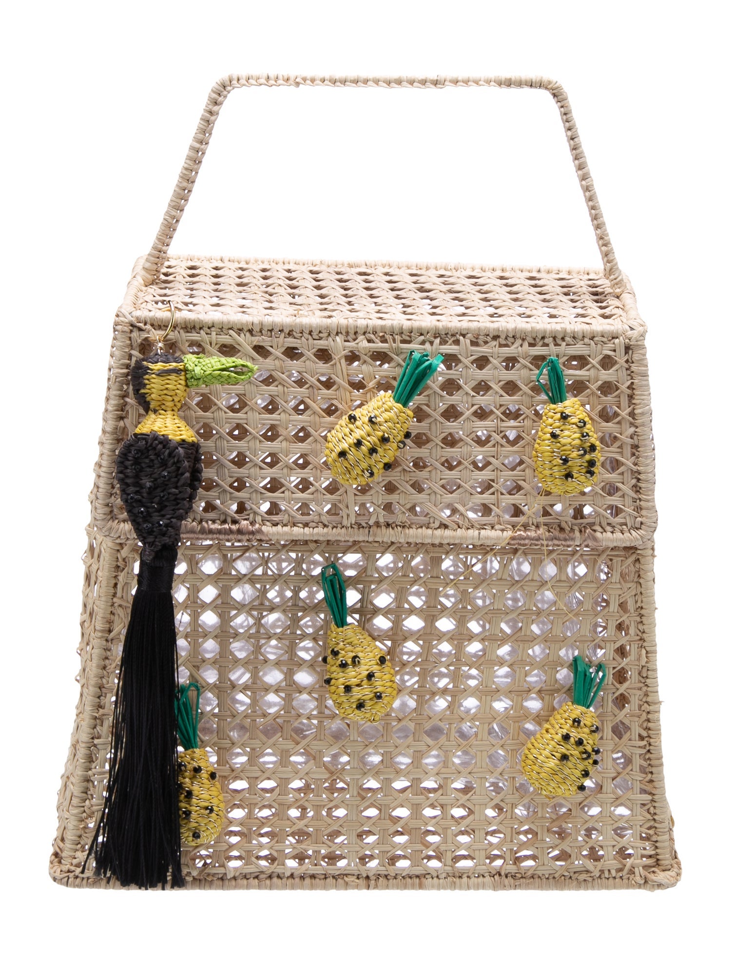 Mercedes Salazar Raffia Top Handle Bag