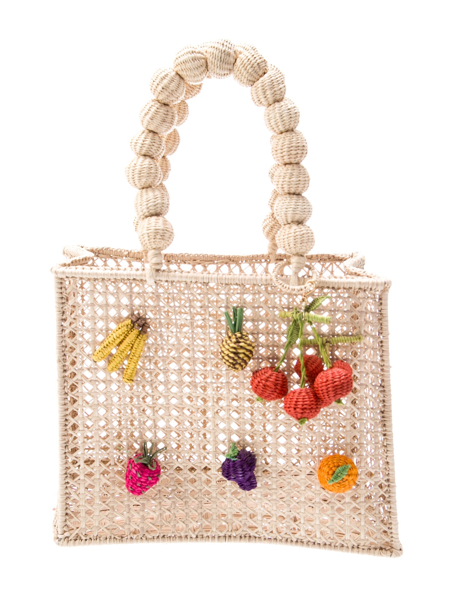 Mercedes Salazar Raffia Top Handle Bag