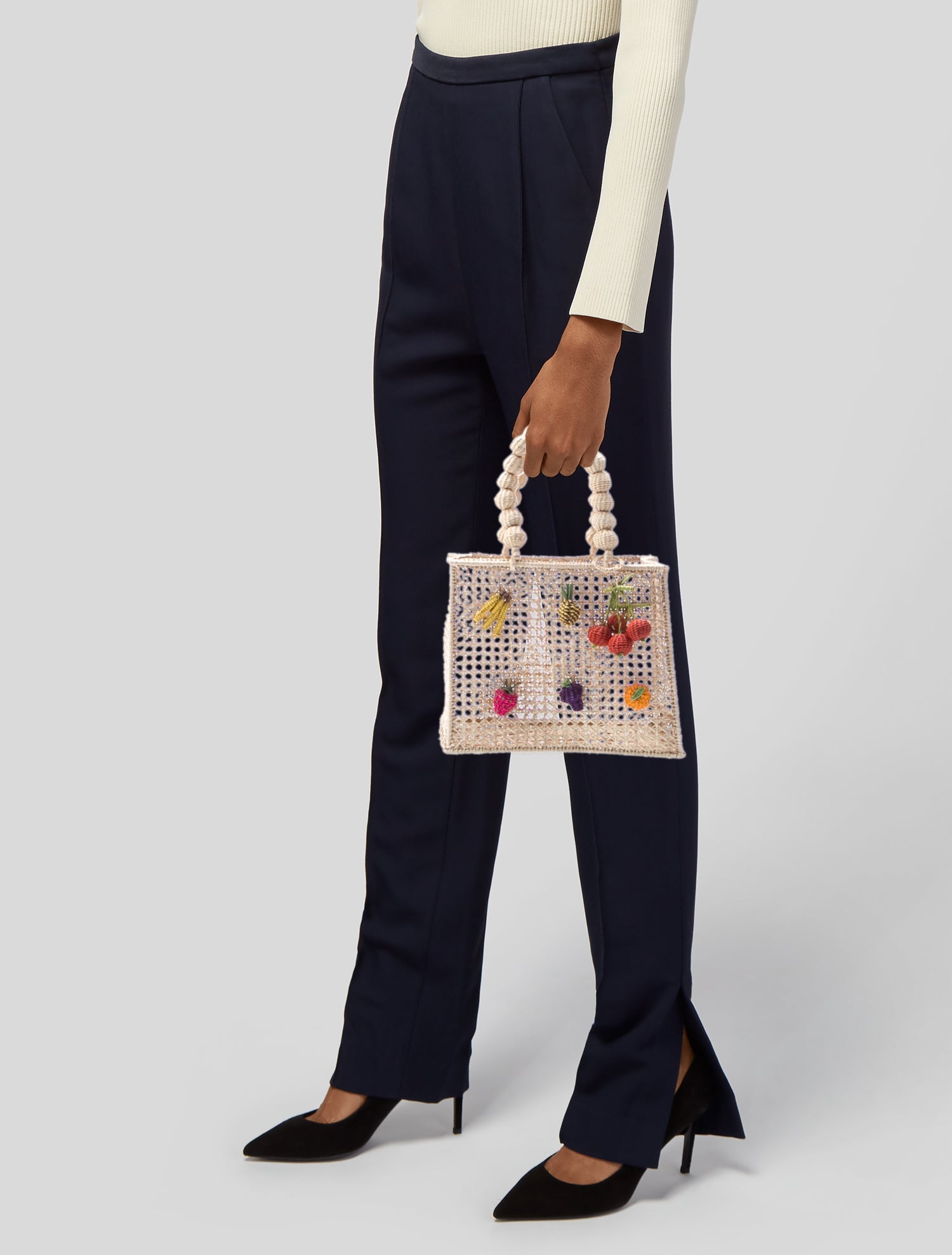 Mercedes Salazar Raffia Top Handle Bag
