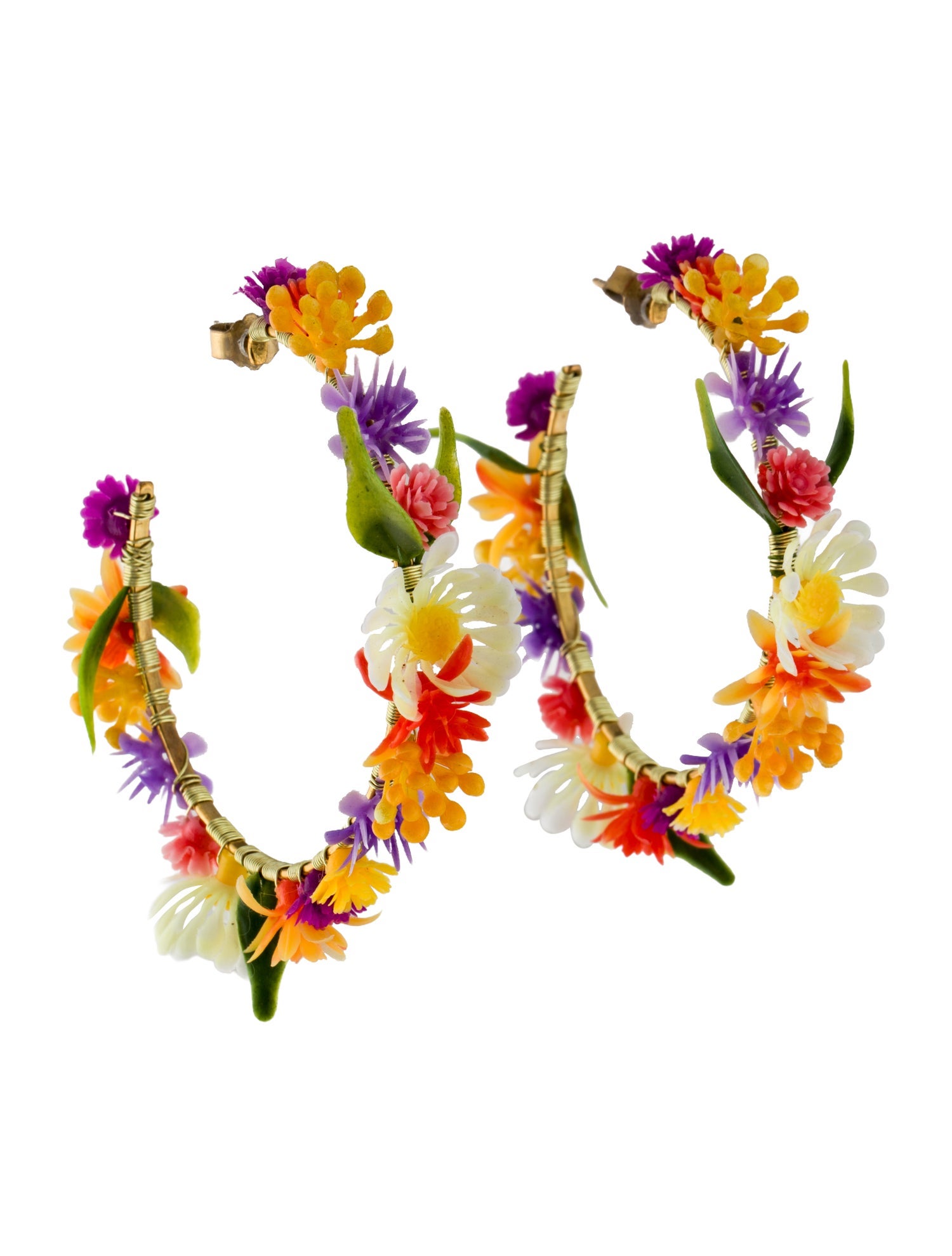 Mercedes Salazar Fiesta Flower Hoop Earrings