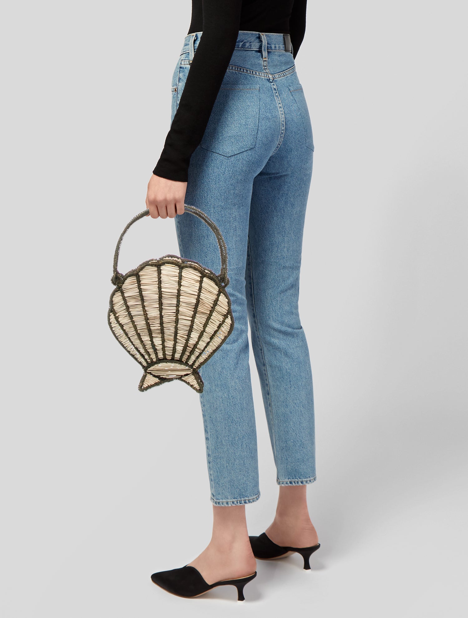 Mercedes Salazar Raffia Shoulder Bag