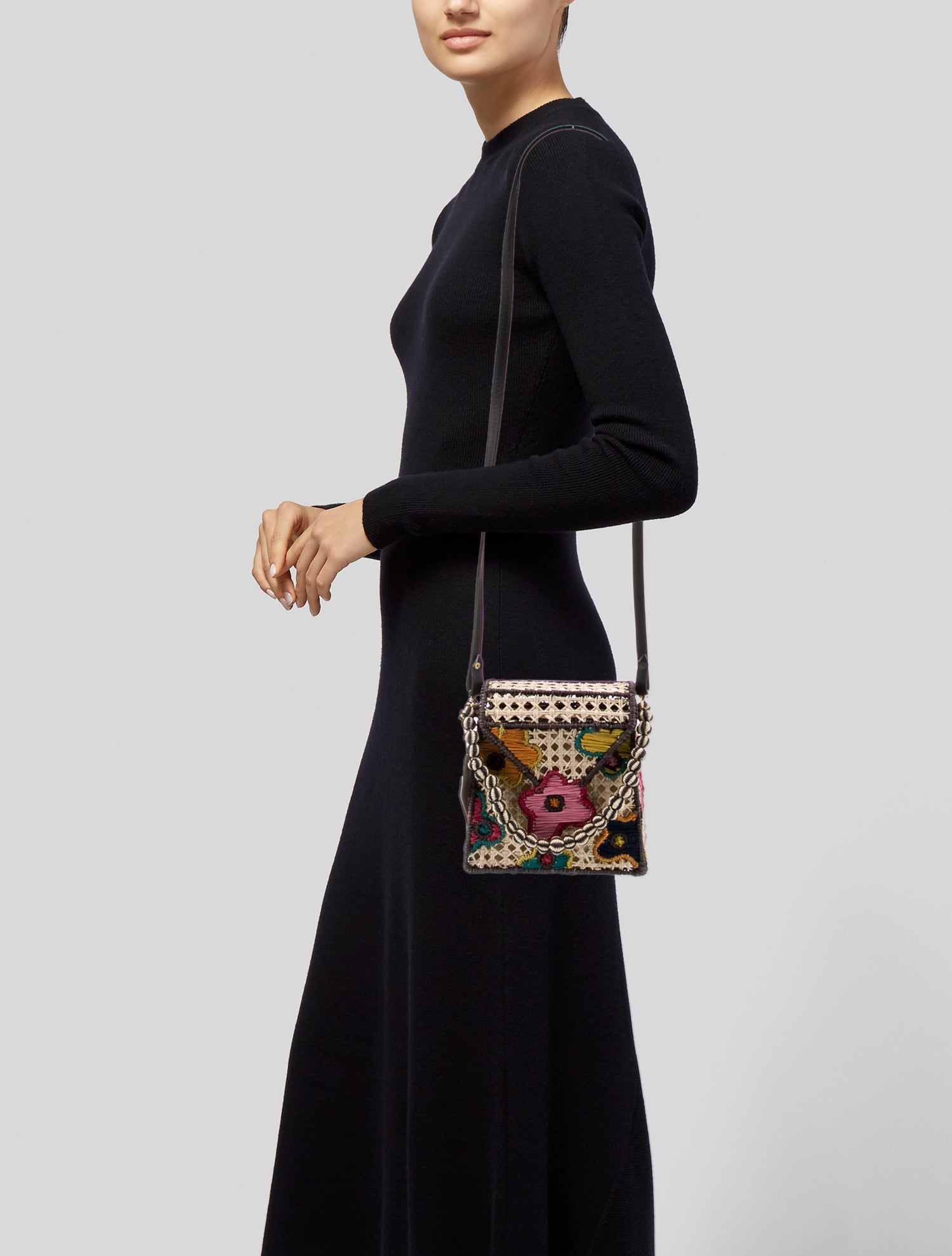 Mercedes Salazar Wicker Crossbody Bag