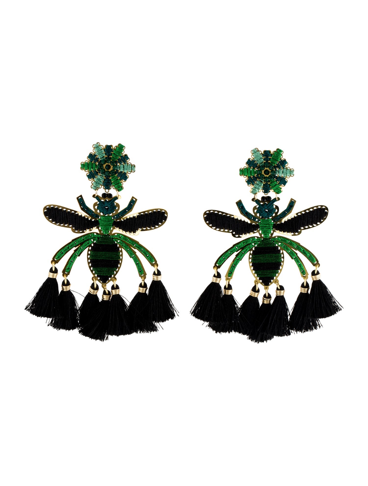Mercedes Salazar Thread & Bead Chandelier Clip-On Earrings