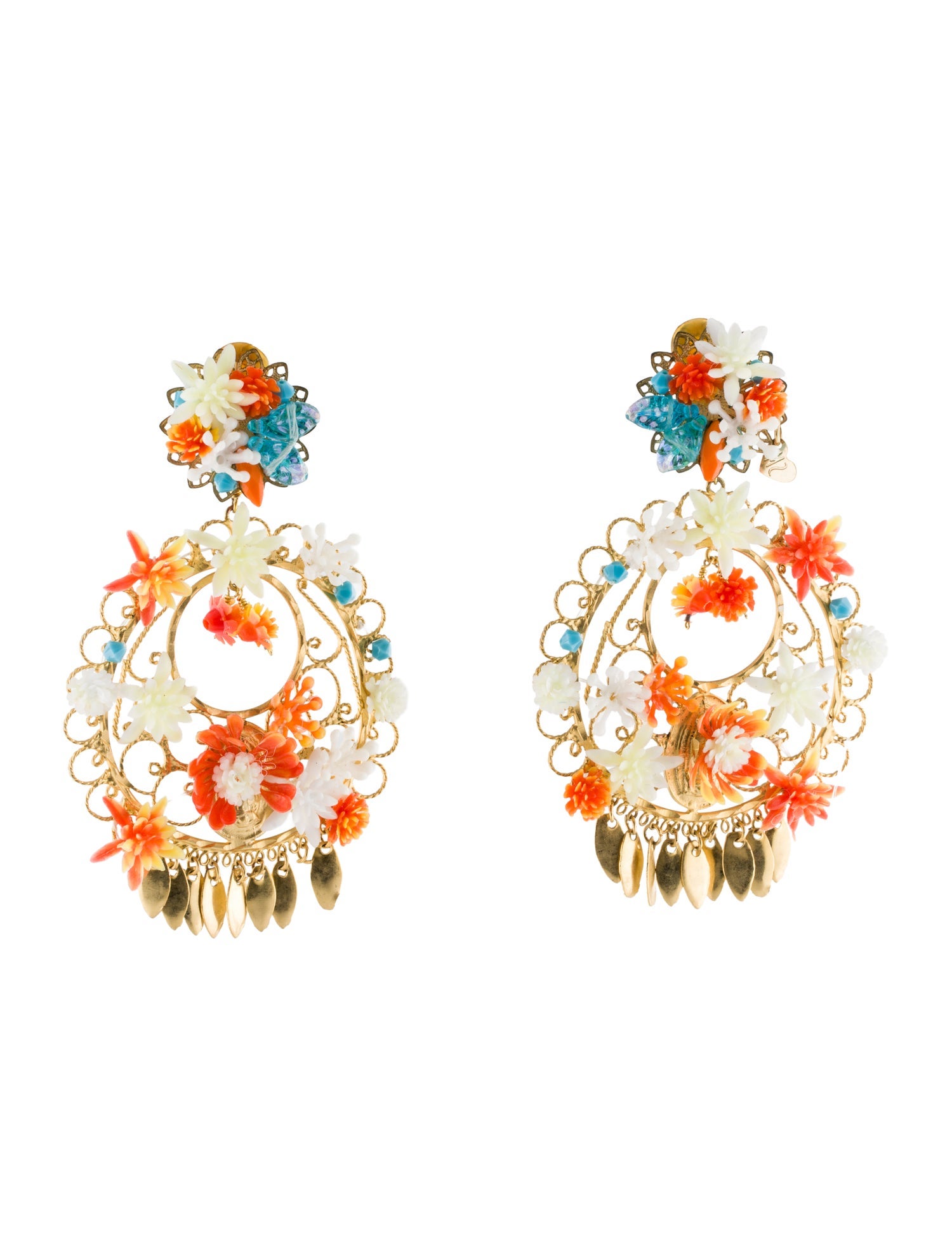Mercedes Salazar Flower Chandelier Earrings