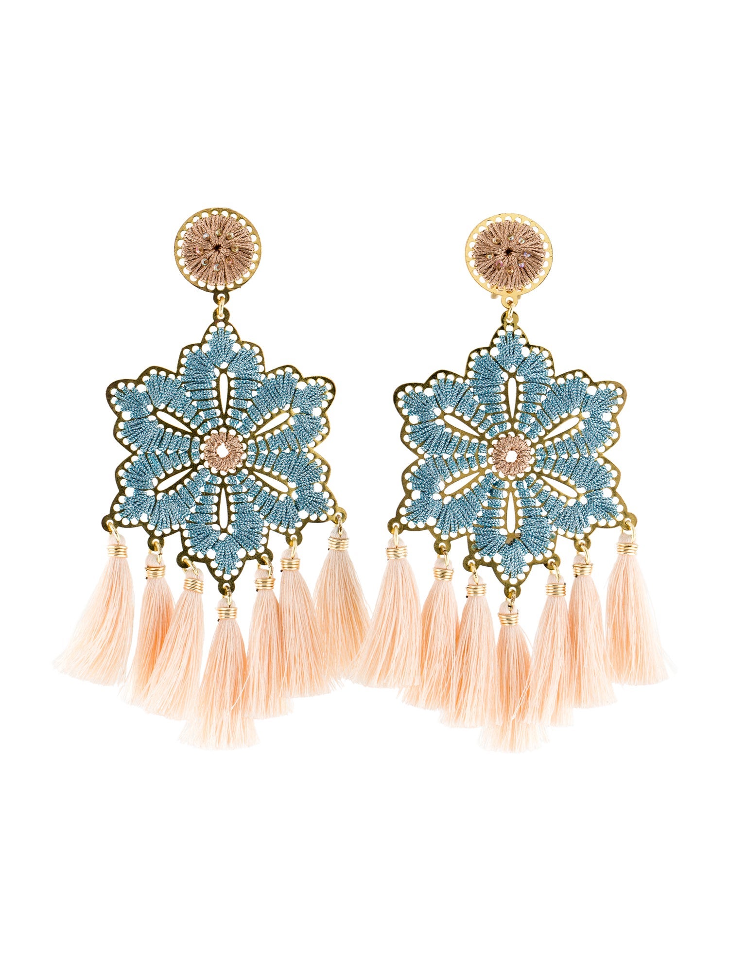 Mercedes Salazar Glass Bead & Thread Drop Clip-On Earrings