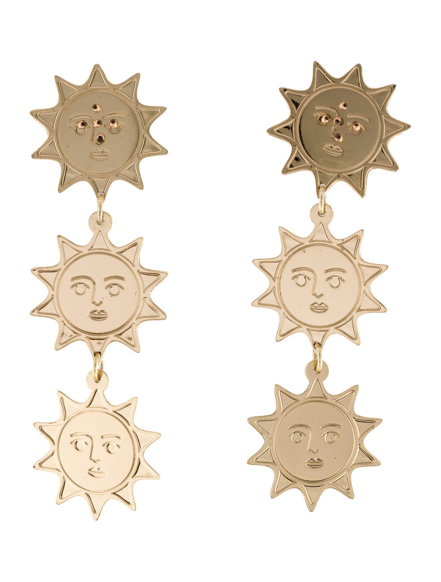 Mercedes Salazar Sun Faces Drop Earrings
