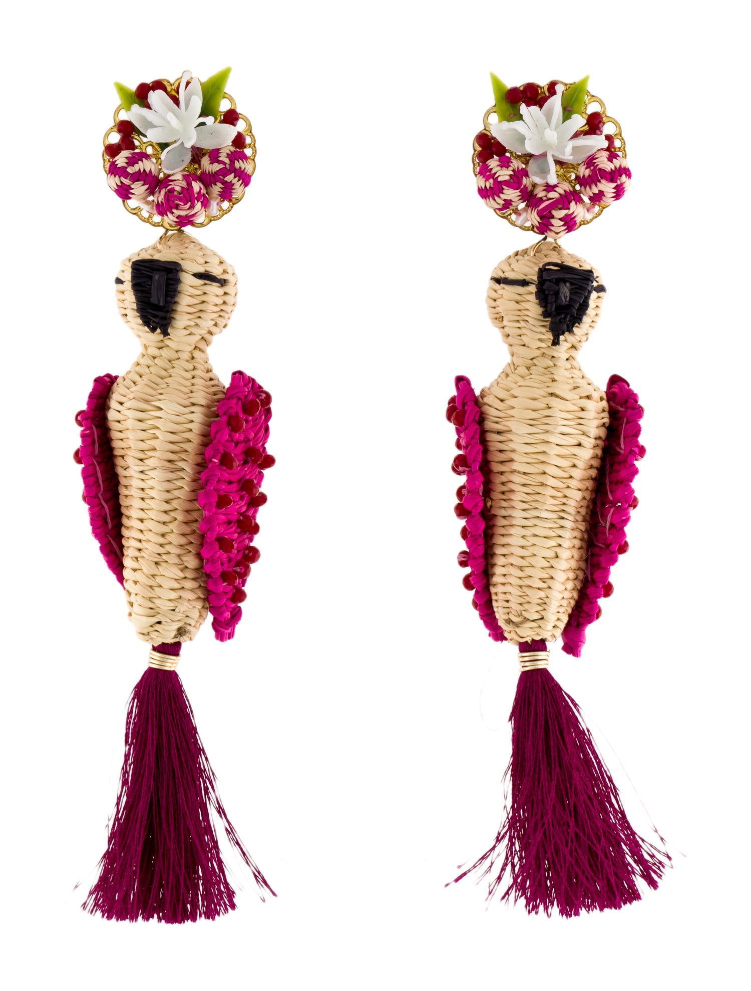 Mercedes Salazar Cacatua Reina Drop Clip-On Earrings