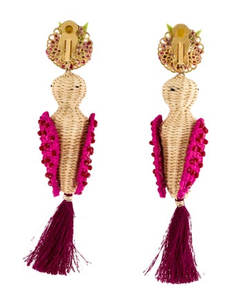 Mercedes Salazar Cacatua Reina Drop Clip-On Earrings