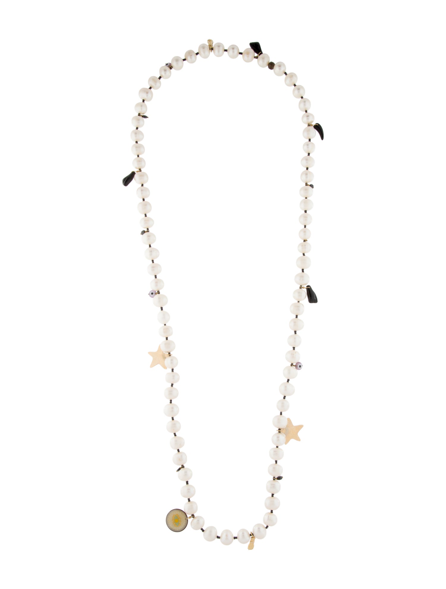 Mercedes Salazar Pearl,Glass & Resin Beaded Strand Necklace