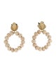 Mercedes Salazar Pearl, Raffia & Resin Beige Moon Clip-On Hoop Earrings