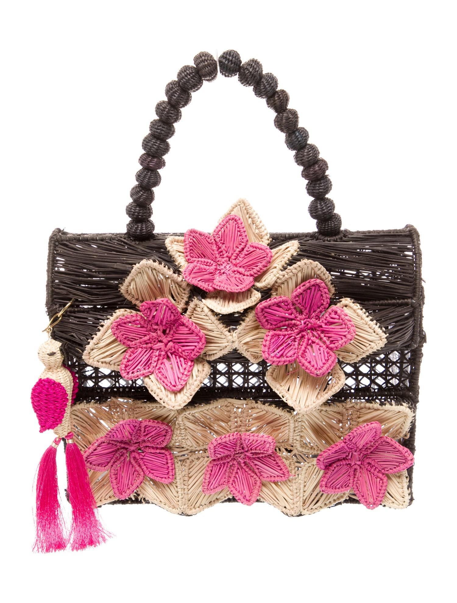 Mercedes Salazar Raffia Top Handle Bag
