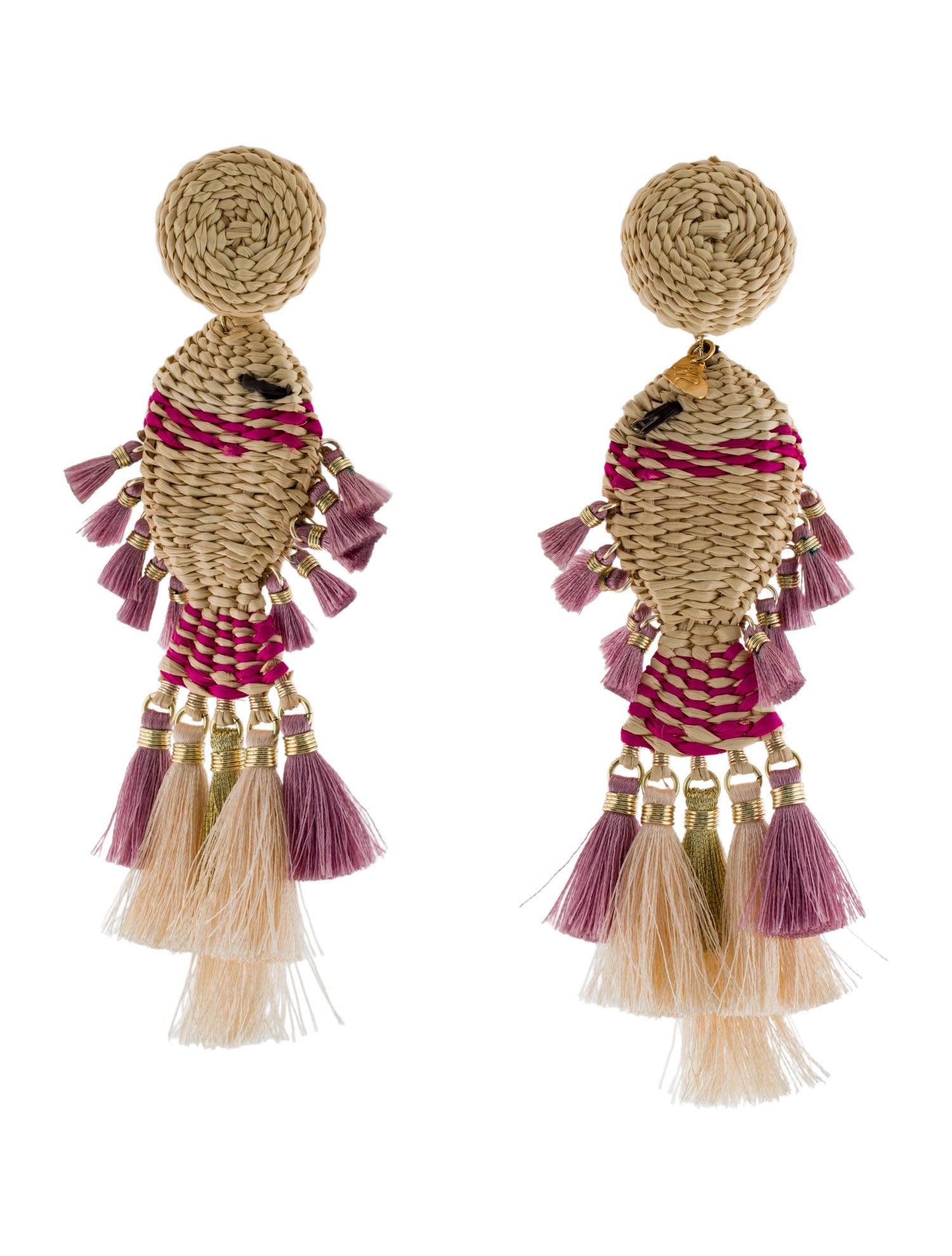 Mercedes Salazar Raffia Fish Drop Clip-On Earrings