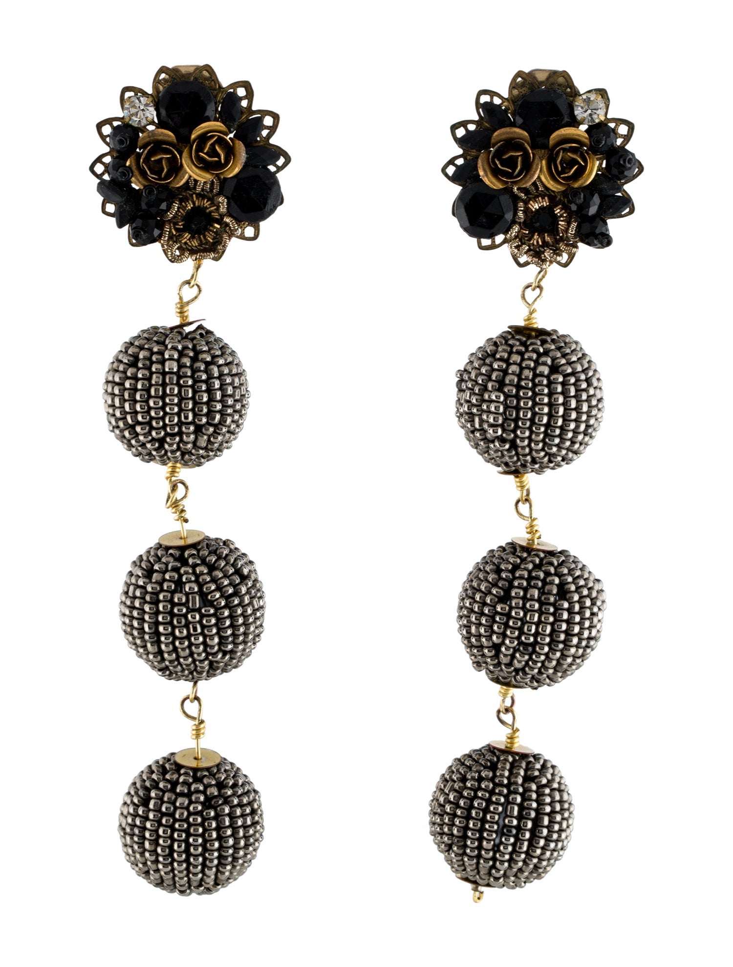 Mercedes Salazar Beaded Ball Clip-On Drop Earrings