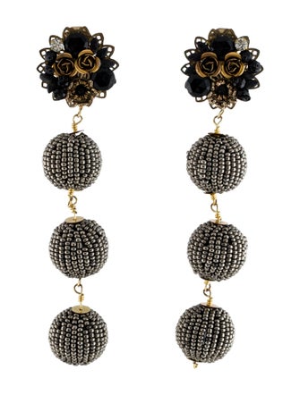 Mercedes Salazar Beaded Ball Clip-On Drop Earrings