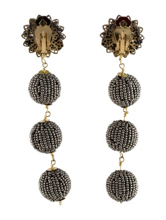 Mercedes Salazar Beaded Ball Clip-On Drop Earrings
