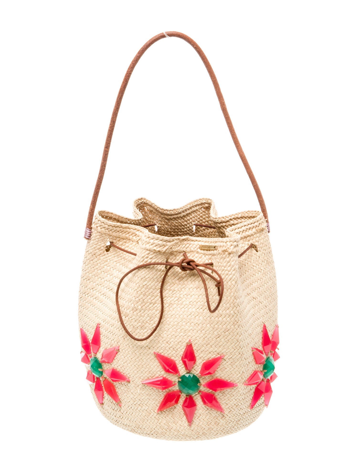 Mercedes Salazar Raffia Bucket Bag