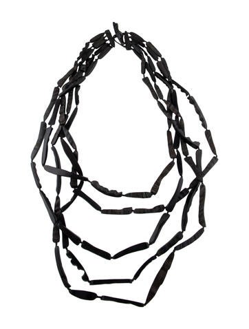 Monies Bead Strand Wood Multi Collar Necklace