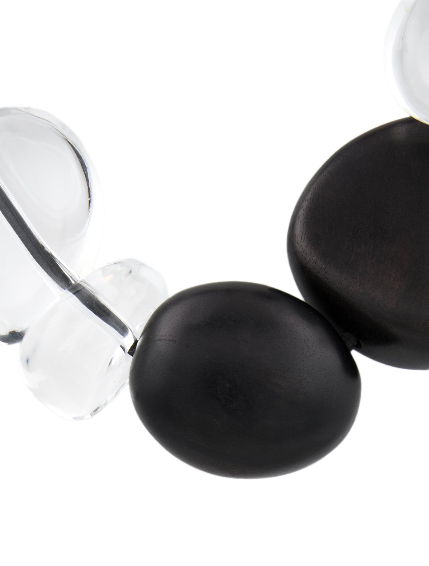 Monies Leather, Resin & Ebony Wood Collar Necklace