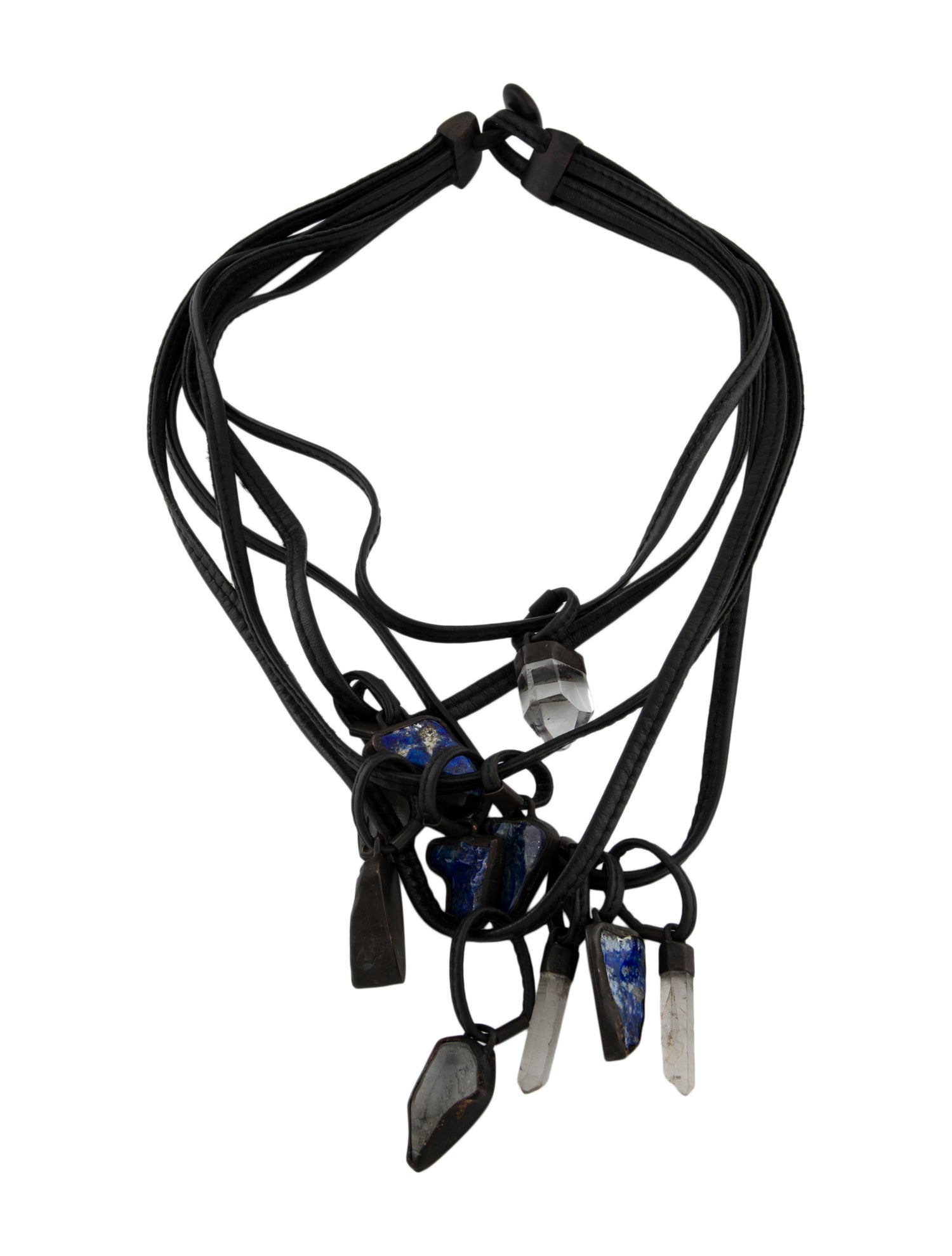 Monies Leather & Stone Multistrand Necklace