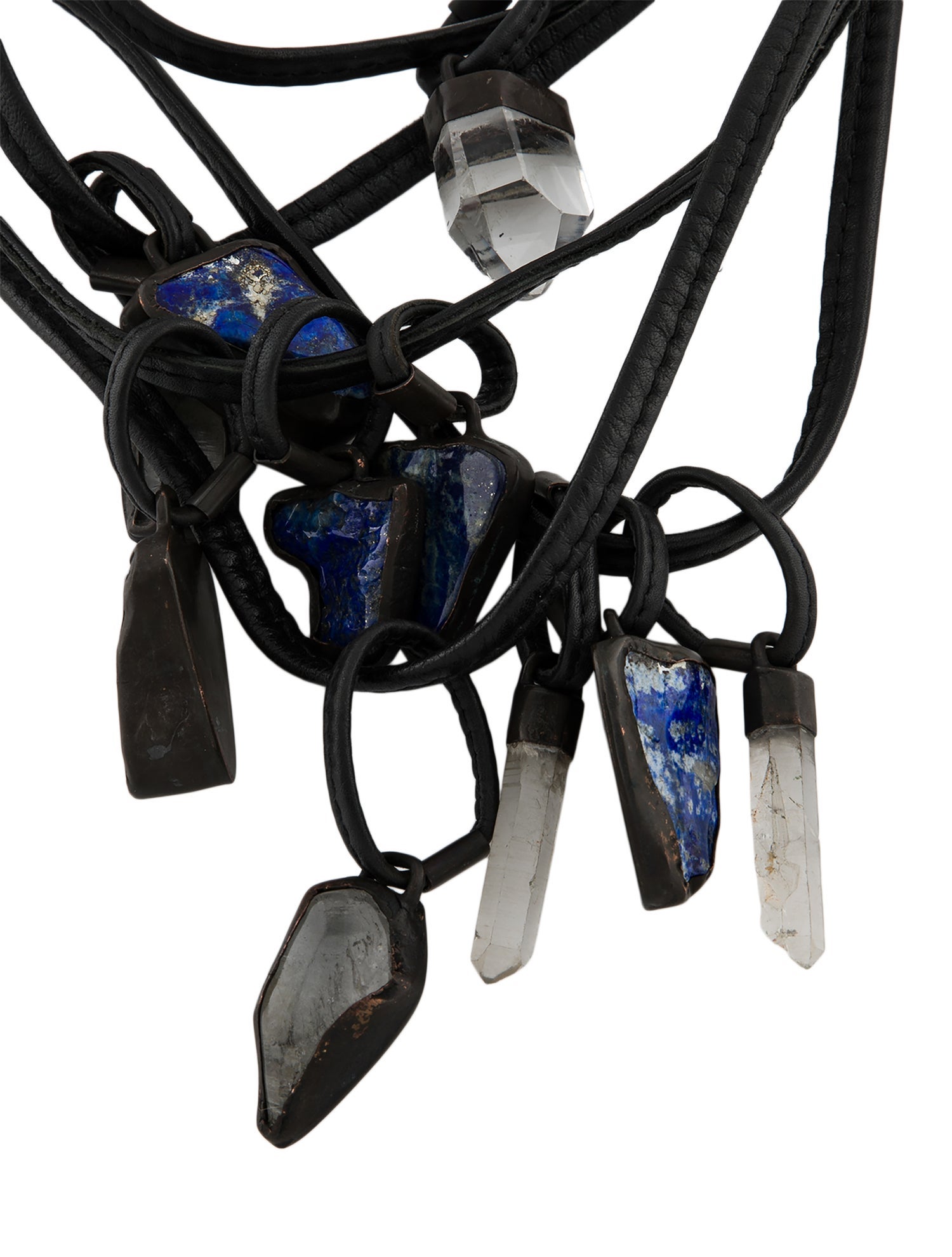 Monies Leather & Stone Multistrand Necklace